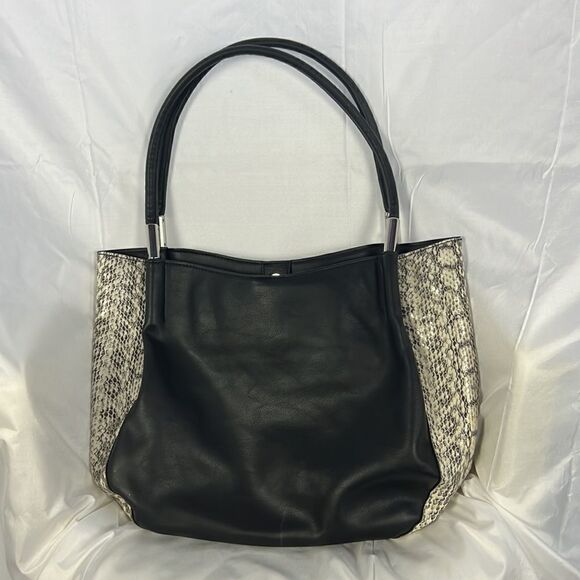 Alfani black and snake skin Handbag - Picture 5 of 7